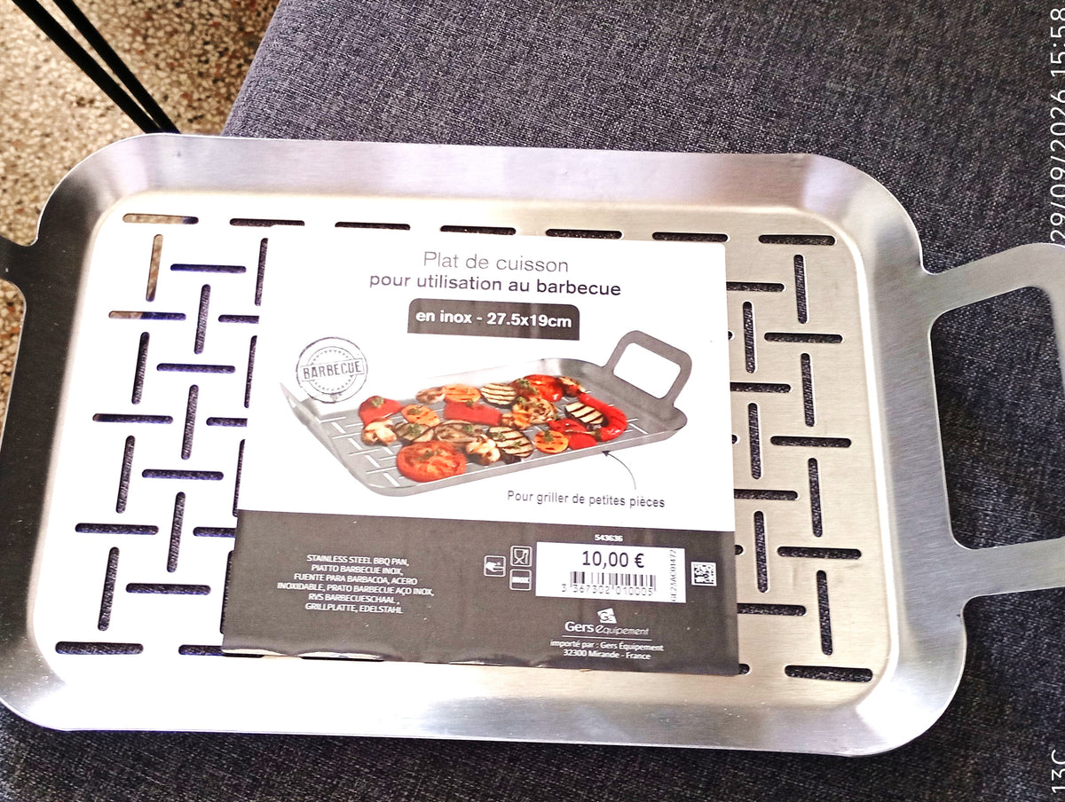 Plat de cuisson pour utilisation barbecue