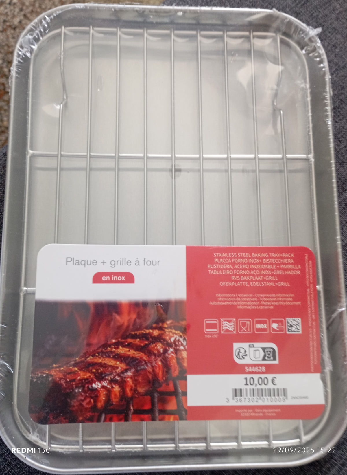 Plaque +grille à four en inox