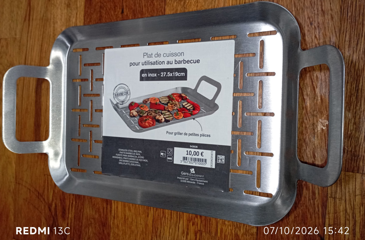 Plat de cuisson pour utilisation barbecue