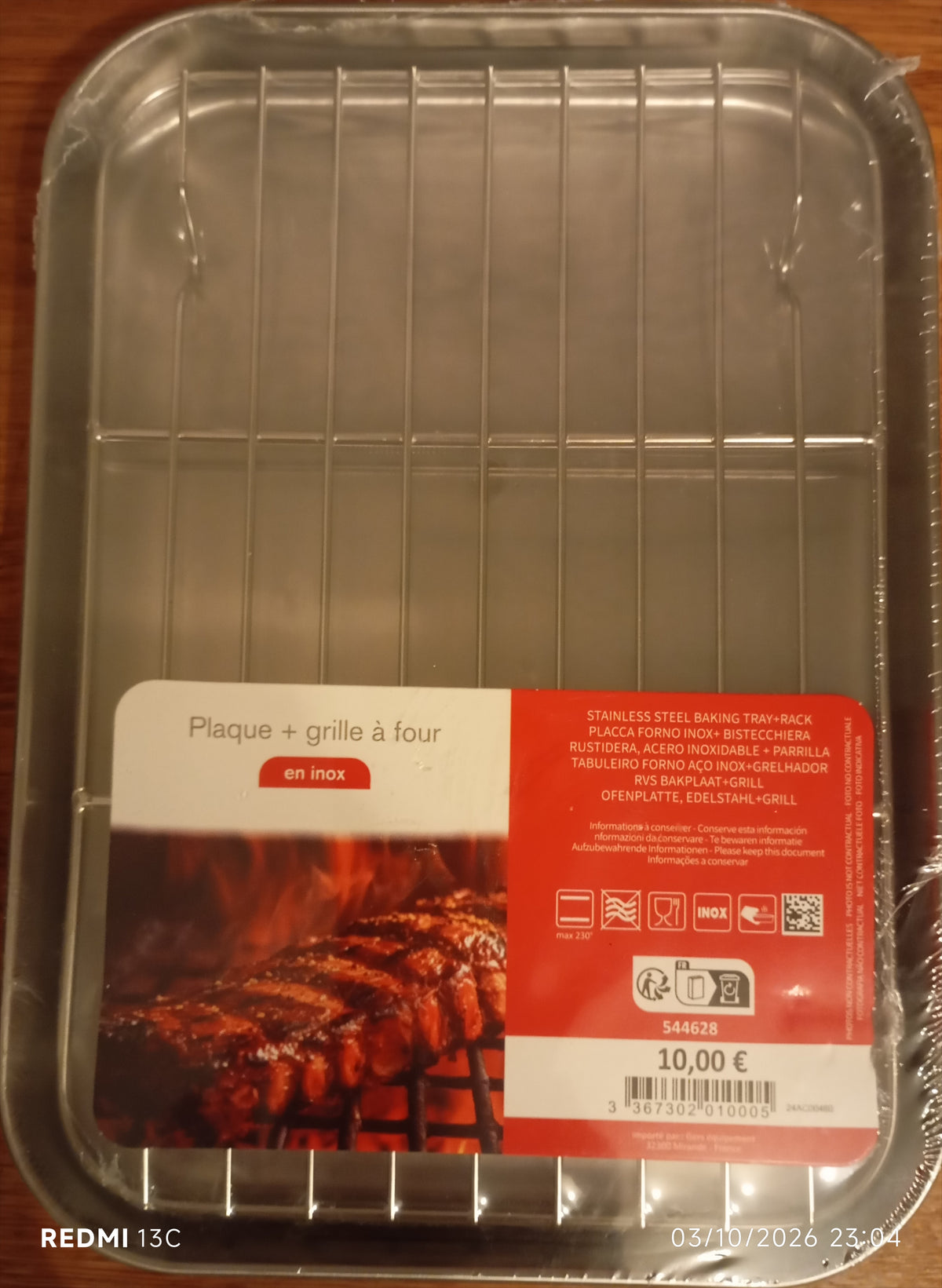 Lot de 3 plats barbecue en inox